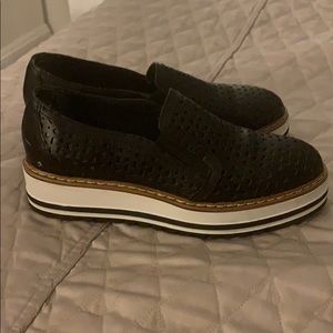 Cute platform black slip ons